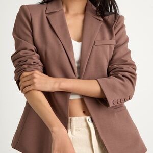 Lulus Hartlyn Brown Fitted Blazer - Size M